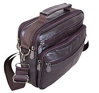 Кожаная сумка мужская через плечо из кожи барсетка кожа Люкс 23х19 коричневая высокое качество