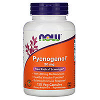 NOW Foods, Pycnogenol, пикногенол, 30 мг, 150 вегетаріанських капсул