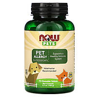 NOW Foods, Pets, Pet Allergy, средство от аллергии для домашних питомцев, 75 жевательных таблеток в Украине