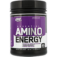 Optimum Nutrition, ESSENTIAL AMIN.O. ENERGY, виноград сорту «Конкорд», 585 г (1,29 фунта)