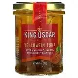 King Oscar, Желтоперый тунец, вяленые на солнце томаты с оливковым маслом холодного отжима, 190 г (6,7 унции)