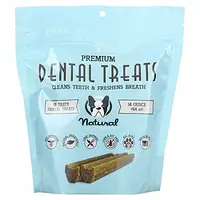 Natural Dog Company, Dental Treats, очищает зубы и освежает дыхание, 18 вкусных лакомств для зубов, 414 мл (14