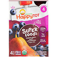 Happy Family Organics, Organic Happy Tot, Super Foods, органические груши, свекла, голубика и суперчиа, этап в