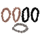 Giovanni, сатинові гумки для тонкого волосся, рум'яна, чорний і сірий, 5 гумок оригінал, фото 3