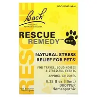 Bach, Original Flower Remedies, Rescue Remedy Pet, натуральное средство для снятия стресса, пипетка, 10 мл в в