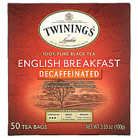 Twinings, English Breakfast, Decaffeinated, 50 Tea Bags, 3.53 oz (100 g) в Украине