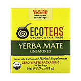 EcoTeas, Yerba Mate, некопчений, зелена енергія, 24 чайні пакетики, 48 г (1,7 унції) оригінал, фото 3