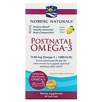 Nordic Naturals, омега-3 для приймання після пологів, лимон, 560 мг, 60 капсул