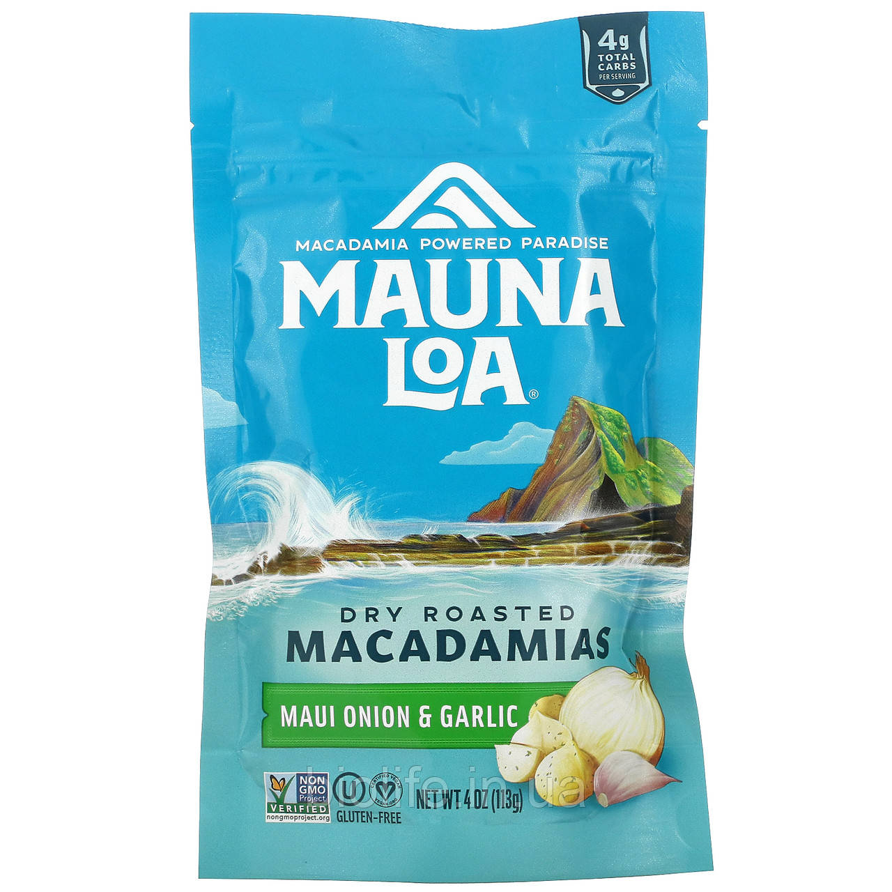 Mauna Loa, обсмажені макадамія, цибуля та часник, 113 г (4 унції) оригінал, фото 1