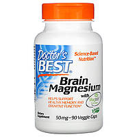 Doctor's Best, магний для здоровья мозга с Magtein, 50 мг, 90 вегетарианских капсул в Украине