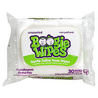 Boogie Wipes, Салфетки для носа с мягким солевым покрытием, без запаха, 30 салфеток в Украине