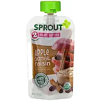 Sprout Organic, Детское питание, от 6 месяцев, яблочно-овсяный изюм с корицей, 99 г (3,5 унции) в Украине