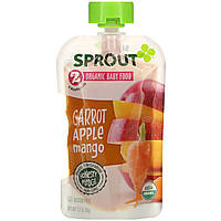 Sprout Organic, Детское питание, от 6 месяцев, морковь, яблоко и манго, 99 г (3,5 унции) в Украине