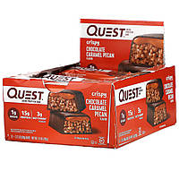 Quest Nutrition, Hero Protein Bar, хрустящий шоколад с карамелью и пеканом, 12 батончиков, 60 г (2,12 унции) в