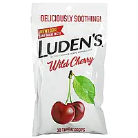 Luden's, Леденцы с пектином, успокаивающее средство для полости рта, дикая вишня, 30 леденцов для горла в в