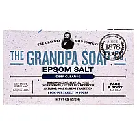 The Grandpa Soap Co., Кускове мило для обличчя та тіла, глибоко очищає, з англійською сіллю, 4,25 унції