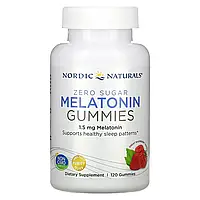 Nordic Naturals, Жевательные мармеладки с мелатонином без сахара, малина, 1,5 мг, 120 жевательных таблеток в в