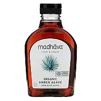 Madhava Natural Sweeteners, органическая янтарная необработанная голубая агава, 667 г (23,5 унции) в Украине