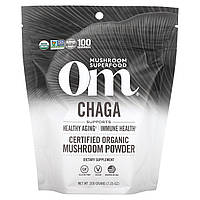 Om Mushrooms, Чага, сертифицированный органический грибной порошок, 200 г (7,05 унции) в Украине