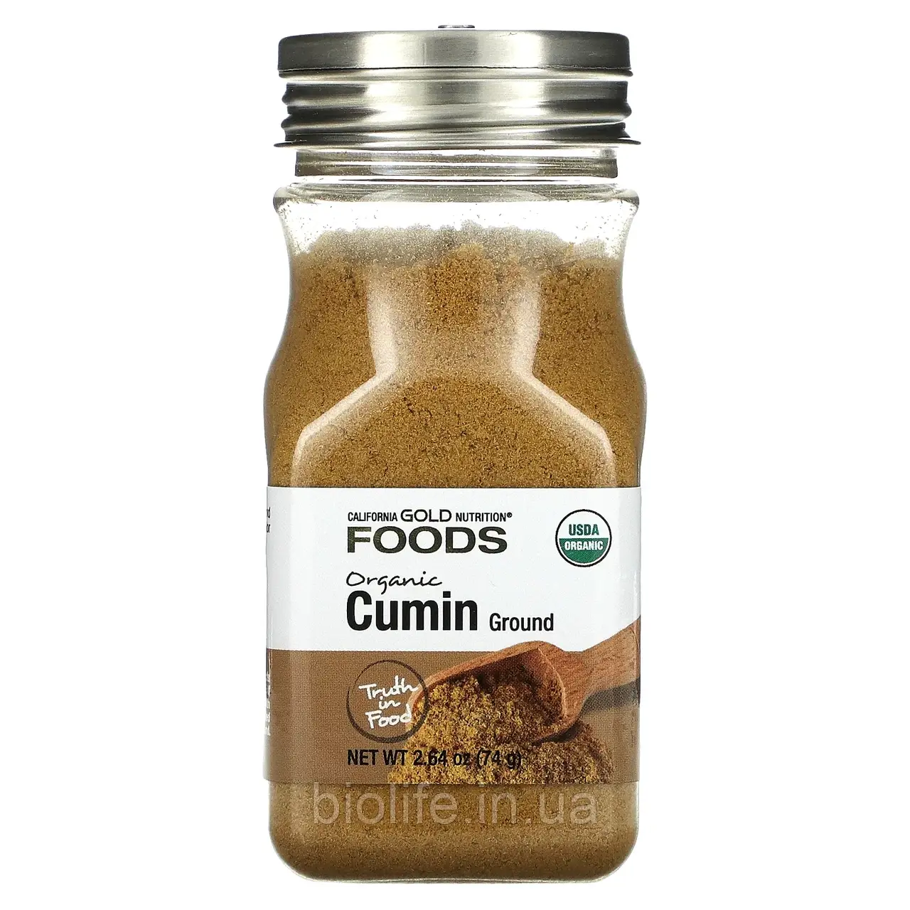 California Gold Nutrition, ПРОДУКТИ — органічна зира, 74 г (2,64 унції) оригінал, фото 1