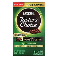 Nescafé, Tasters Choice, Decaf House Blend, кофе без кофеина, средне-слабая обжарка, 5 пакетиков по 3 г в в