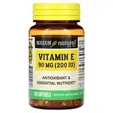 Mason Natural, Витамин E, 90 мг (200 МЕ), 100 мягких таблеток в Украине