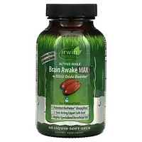 Irwin Naturals, Brain Awake Max 3 + бустер с оксидом азота, 60 желатиновых капсул в Украине