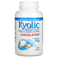 Kyolic, Витриманий екстракт часнику, поліпшення кровообігу, формула 106, 200 капсул
