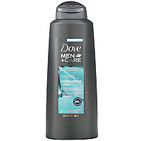 Dove, средство по уходу за волосами для мужчин 2 в 1, восстанавливающий шампунь и кондиционер, эвкалипт и в в