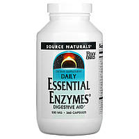 Source Naturals, Daily Essential Enzymes, пищеварительные ферменты для ежедневного использования, 500 мг, в в