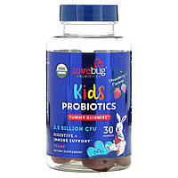 LoveBug Probiotics, Детские пробиотики, жевательные мармеладки, клубника, 2,5 млрд КОЕ, 30 жевательных в в