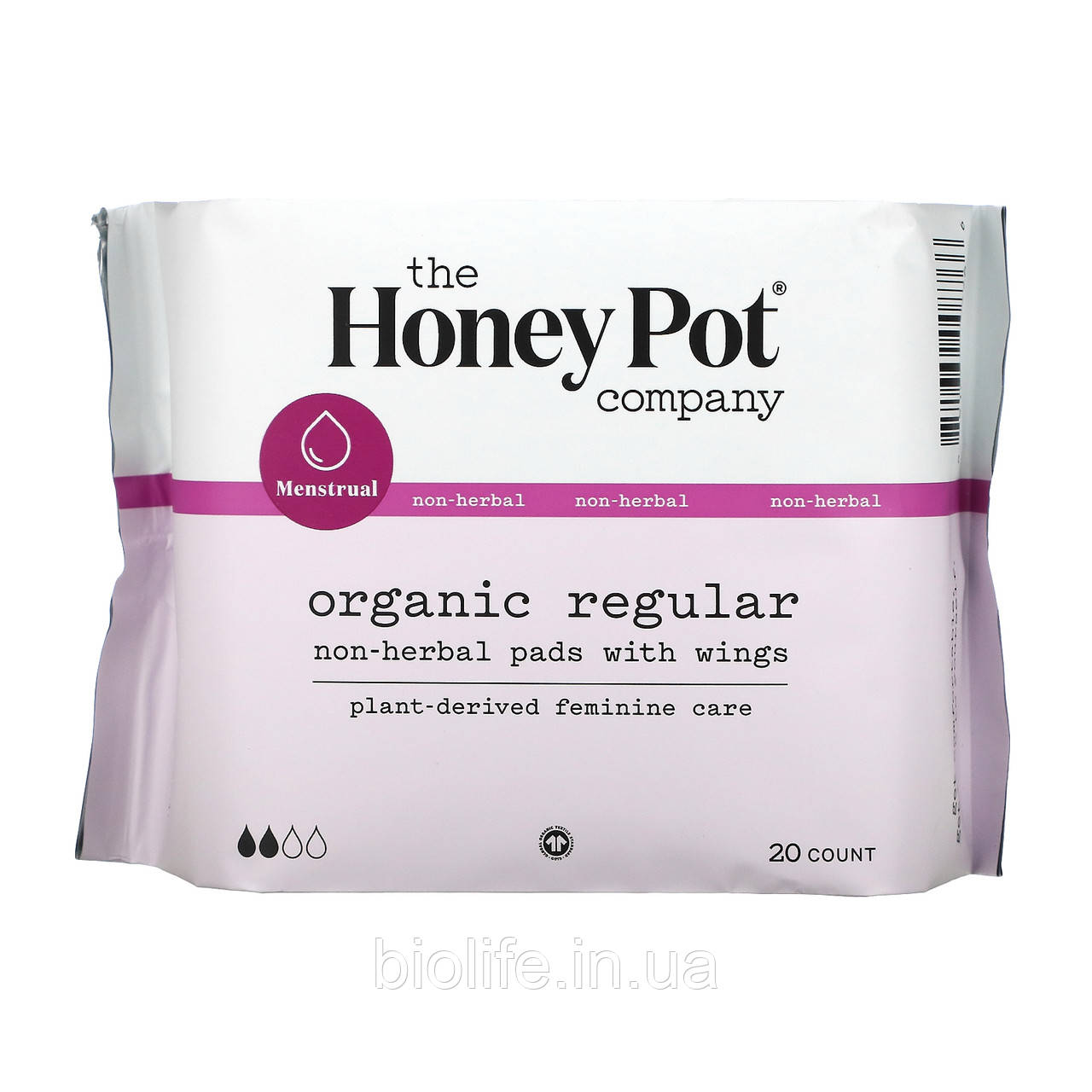 The Honey Pot Company, Organic Regular Non-Herbal Pads With Wings, 20 Count в Украине - фото 1 - id-p1883155781