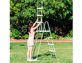 Драбина для каркасного басейну Intex 28075 двосекційна 3 сходинки 107 см, фото 4