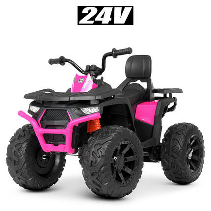 Квадроцикл електричний Bambi Racer M 4624EBLR-2-8 одномісний дитячий акумуляторний 3-8 років Чорно-рожевий, фото 1