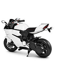 Дитячий електромотоцикл Bambi Racer M 4262EL-1 акумуляторний двоколісний від 8 років Білий, фото 5