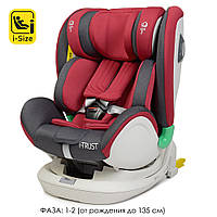 Детское автокресло El Camino ME 1081 i-TRUST Red с системой Isofix для новорожденных 0-36 кг Красный