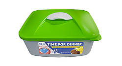 Контейнер харчовий «Time for dinner» 750мл салатовий з клапаном для підігріву в СВЧ ТМ Тірапласт