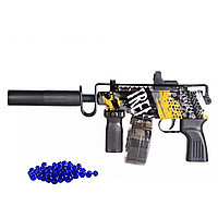 Пістолет на орбізах "Скорпіон" - дитяча іграшкова зброя, гель бластер з глушником та лазерним прицілом