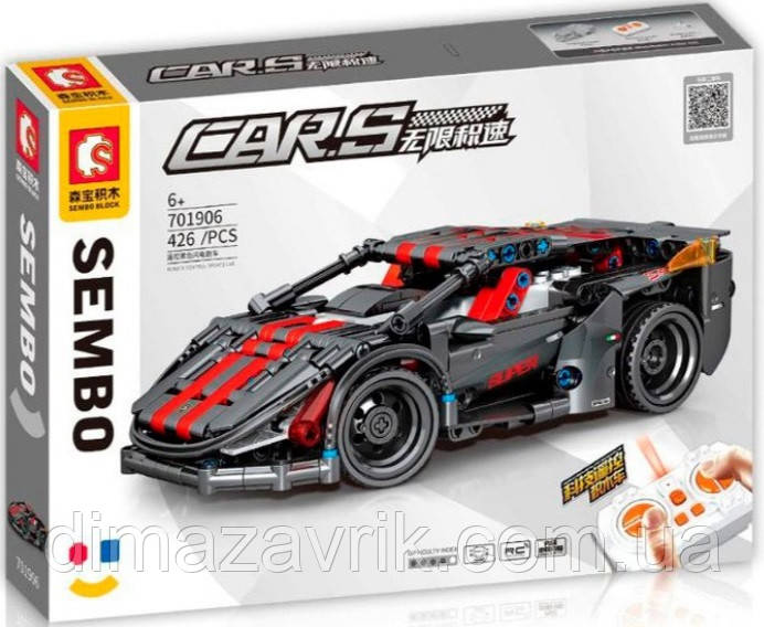 Конструктор Sembo 701906 "Спорткар 23 см на радіокеруванні" 426 деталей, фото 1