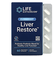 Life Extension, Liver restore, FLORASSIST, добавка для восстановления печени, 60 растительных капсул