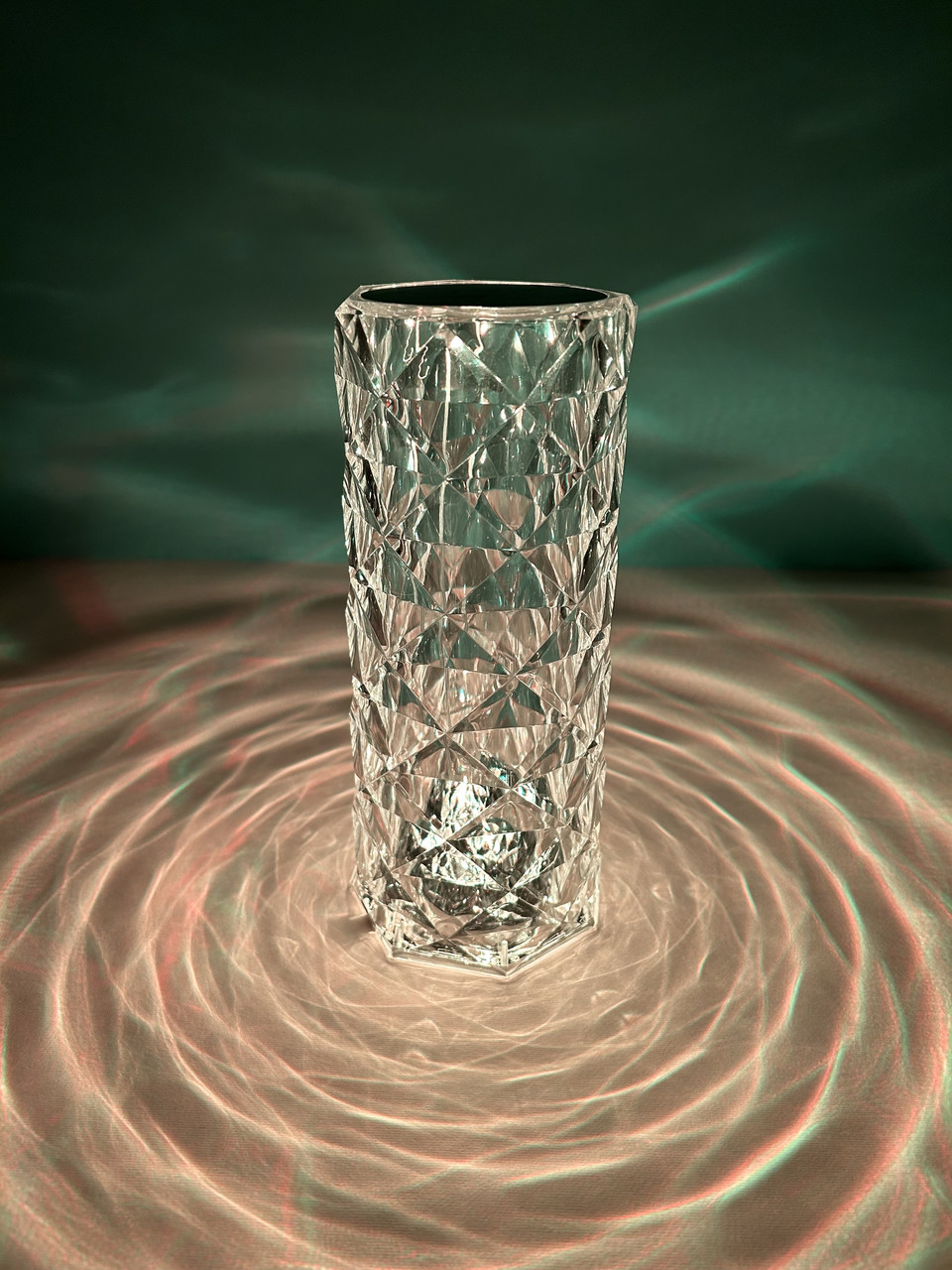 Настільна світлодіодна лампа-нічник Троянда на 16-кольорів RGB "Crystal Rose" з пультом, прозора