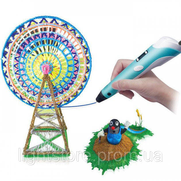 3D ручка Smart 3D Pen 2 c LCD дисплеем. WX-536 Цвет: голубой - фото 3 - id-p1883230090