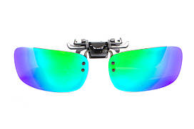 Полярізаційна накладка на окуляри (marine green mirror), дзеркальна синьо-зелена