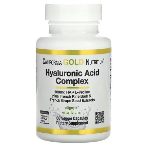 California Gold Nutrition Hyaluronic Acid Complex 60 капсул, фото 1