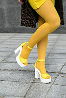 Желтые кожаные босоножки Y 36-23,5см (4139-6 - 26478)