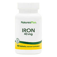 Железо, 40 мг, Iron, Natures Plus, 90 таблеток