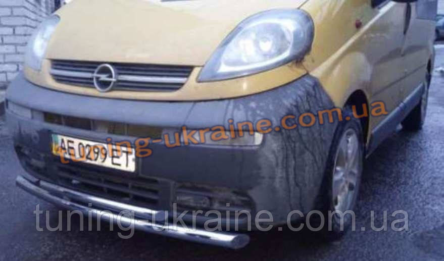 Защита переднего бампера труба двойная D60-42 на Renault Trafic 2002-2013 - фото 2 - id-p325008121