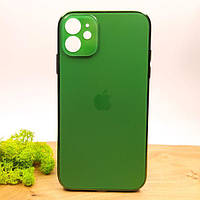 Матовый стеклянный чехол Glass case для Iphone 11 Midnight Green
