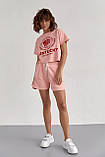 Жіночий спортивний комплект із шортами та футболкою, фото 5