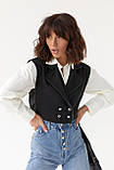 Укорочений жилет на ґудзиках, фото 4